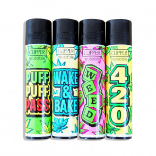 Briquets Clipper "Weed Statements 7"( x4)