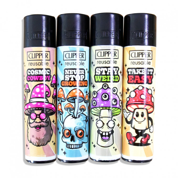 Briquets Clipper "Shrooms 12" (x4)