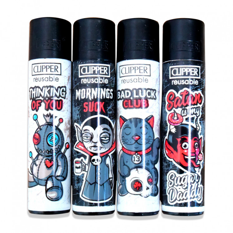 Briquets Clipper "SLOGAN 666" (x4)