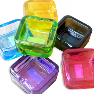 Cendrier carré en verre – 7,5 x 7,5 cm