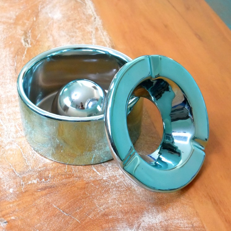 Cendrier Céramique anti odeurs Bleu Ø 11,2cm