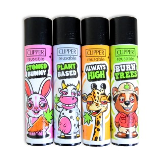 Briquets Clipper "Stoned Animals 2" (x4)