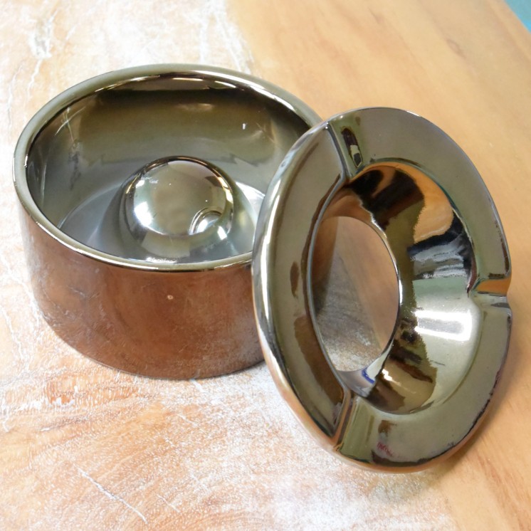Cendrier Céramique anti odeurs Bronze Ø 11,2cm