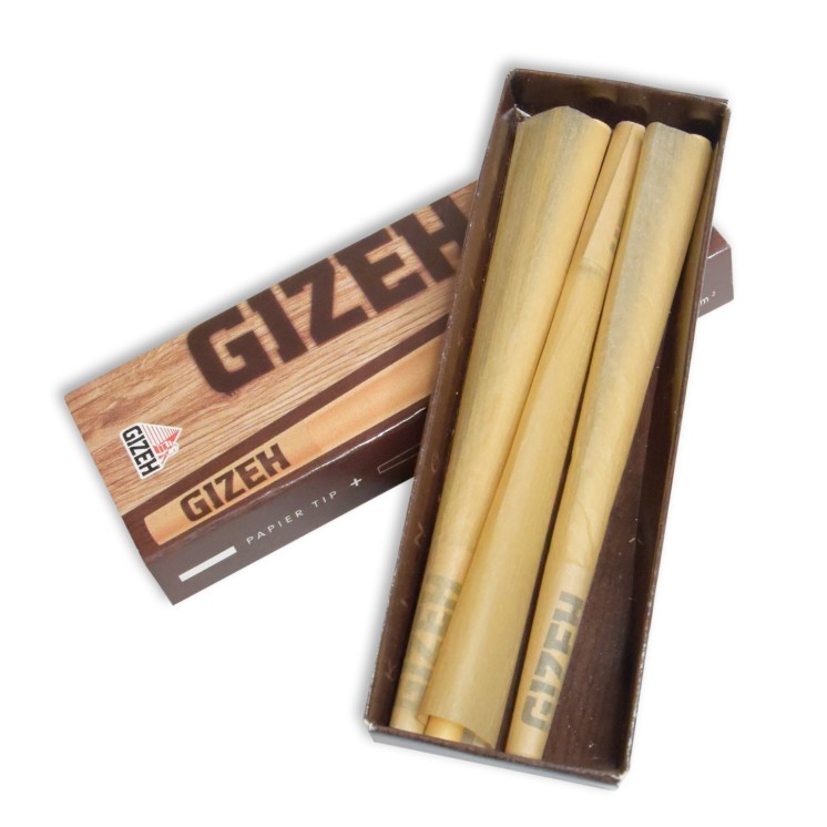 Cônes pré-roulés 11 cm GIZEH non blanchis (x3)