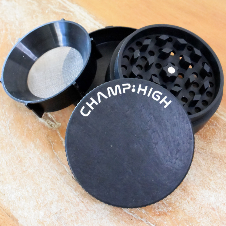 Grinder CHAMP HIGH 70 mm noir – 4 parties