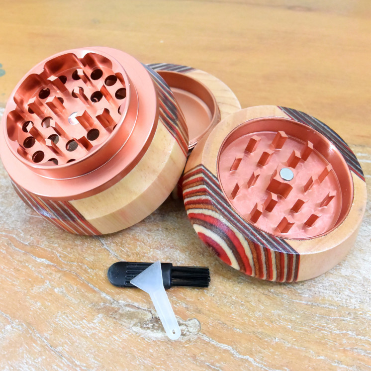 Grinder Aluminium/Bois Black Leaf 60mm