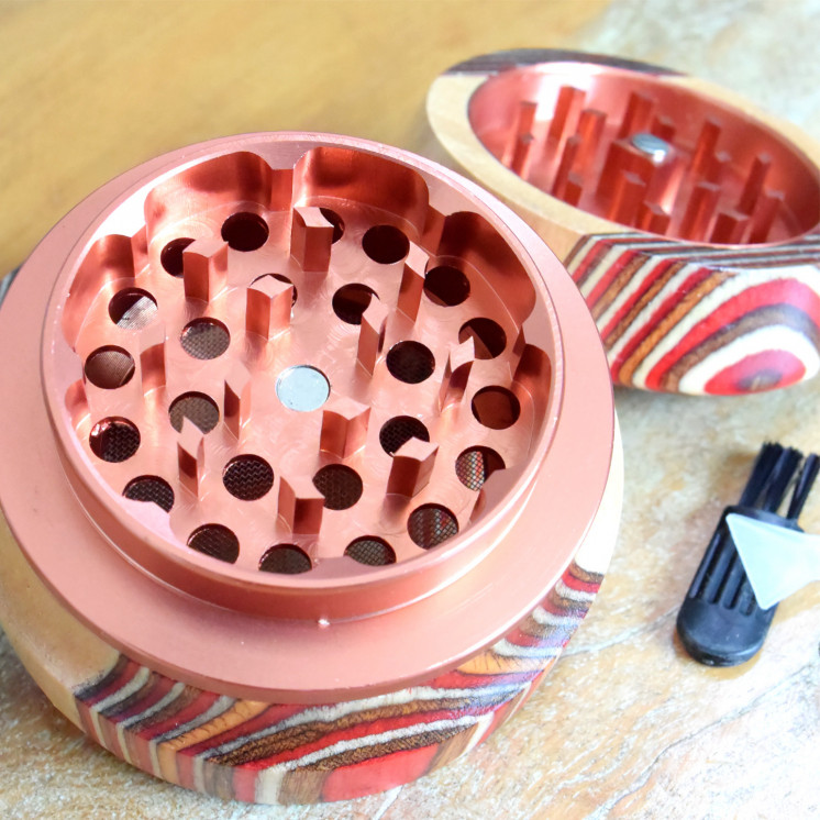 Grinder Aluminium/Bois Black Leaf 60mm