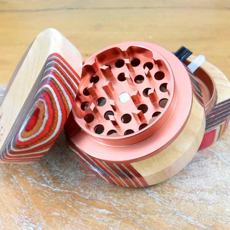 Grinder Aluminium/Bois Black Leaf 60mm