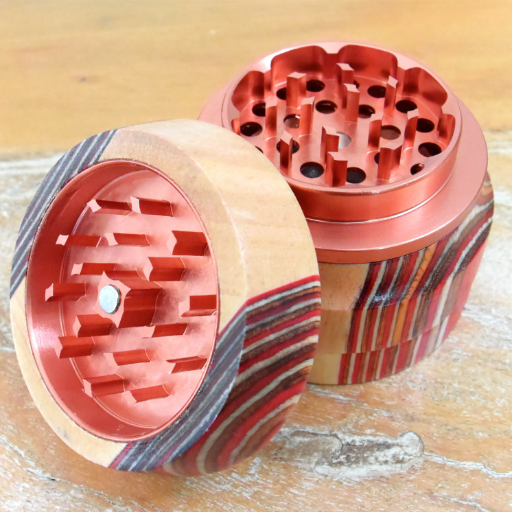 Grinder Aluminium/Bois Black Leaf 60mm