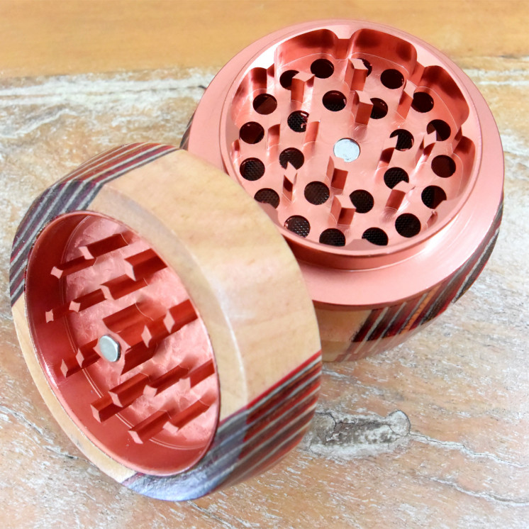 Grinder Aluminium/Bois Black Leaf 60mm
