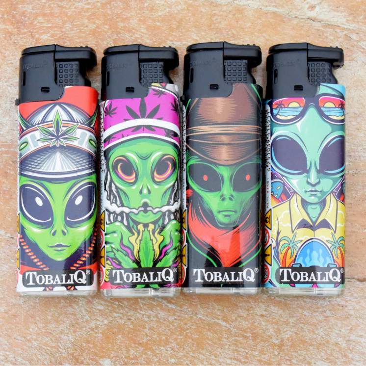 Briquet chalumeau Aliens – flamme anti-vent, rechargeable