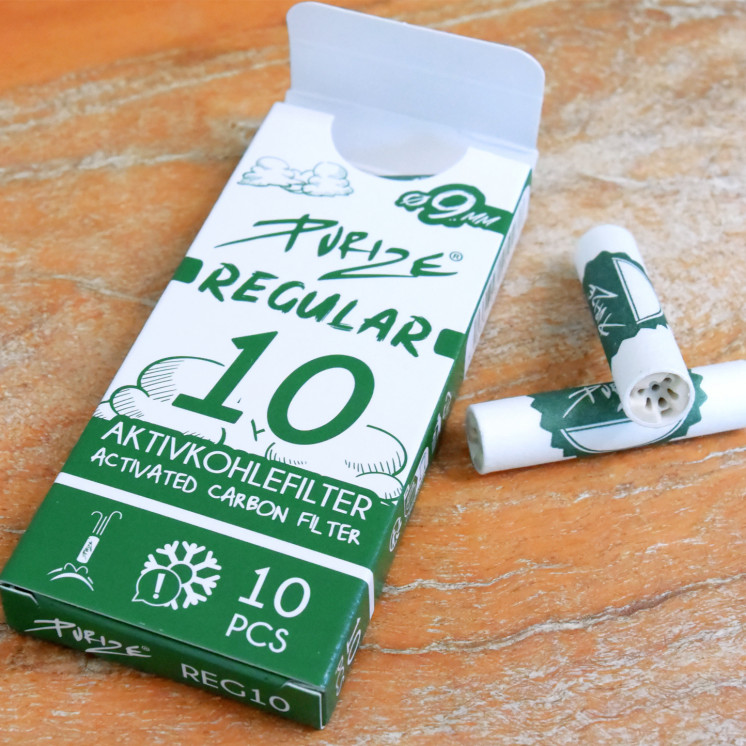 Filtres PURIZE Regular Size 9 mm – charbon actif de noix de coco