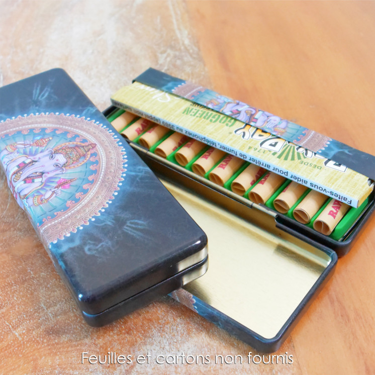 Étui pour feuilles Black Leaf avec compartiment pour filtres.