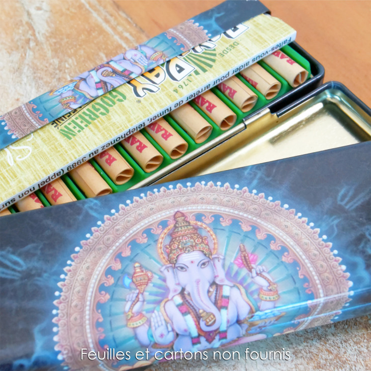 Étui pour feuilles Black Leaf avec compartiment pour filtres.