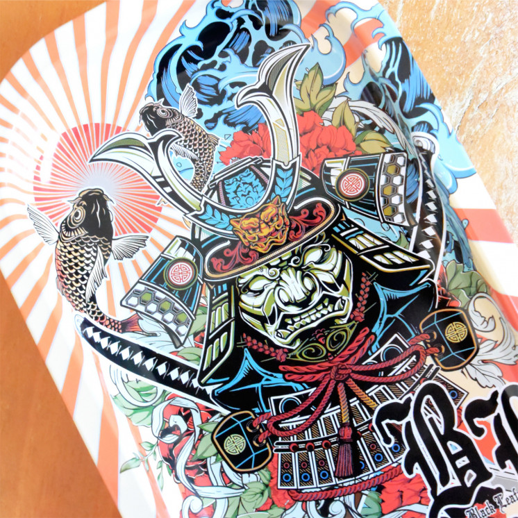 Plateau Black Leaf Samouraï – plateau de roulage en métal 20 × 10 cm