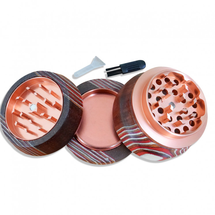 Grinder Aluminium/Bois Black Leaf 60mm (foncé)